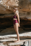 drifter bottoms - merlot & misty rose