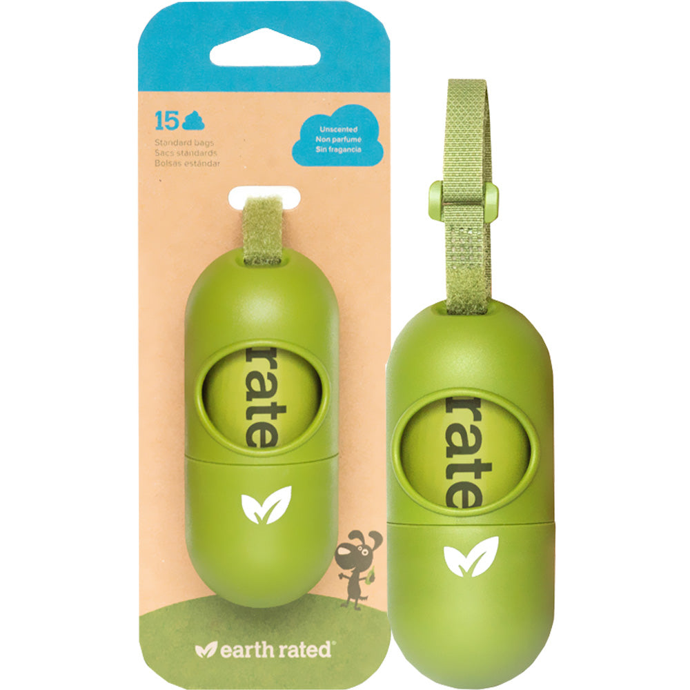 leash dispenser & 15 dog poop bags