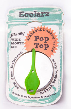 PopTop Sealable Drinking Jar Lid - Wide-Mouth