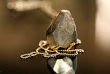 teardrop pendant on long chain - gold