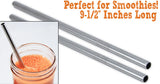 reusable stainless steel straws x 2 wide smoothie & straw cleaner