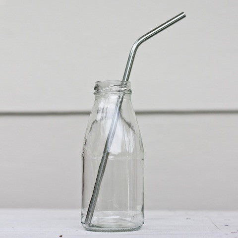 reusable stainless steel straws x 2 classic & straw cleaner